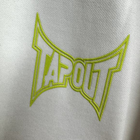 Tapout Jacket Mens XL Full Zip MMA White Black Neon Green Geometric + Pockets - Picture 3 of 9